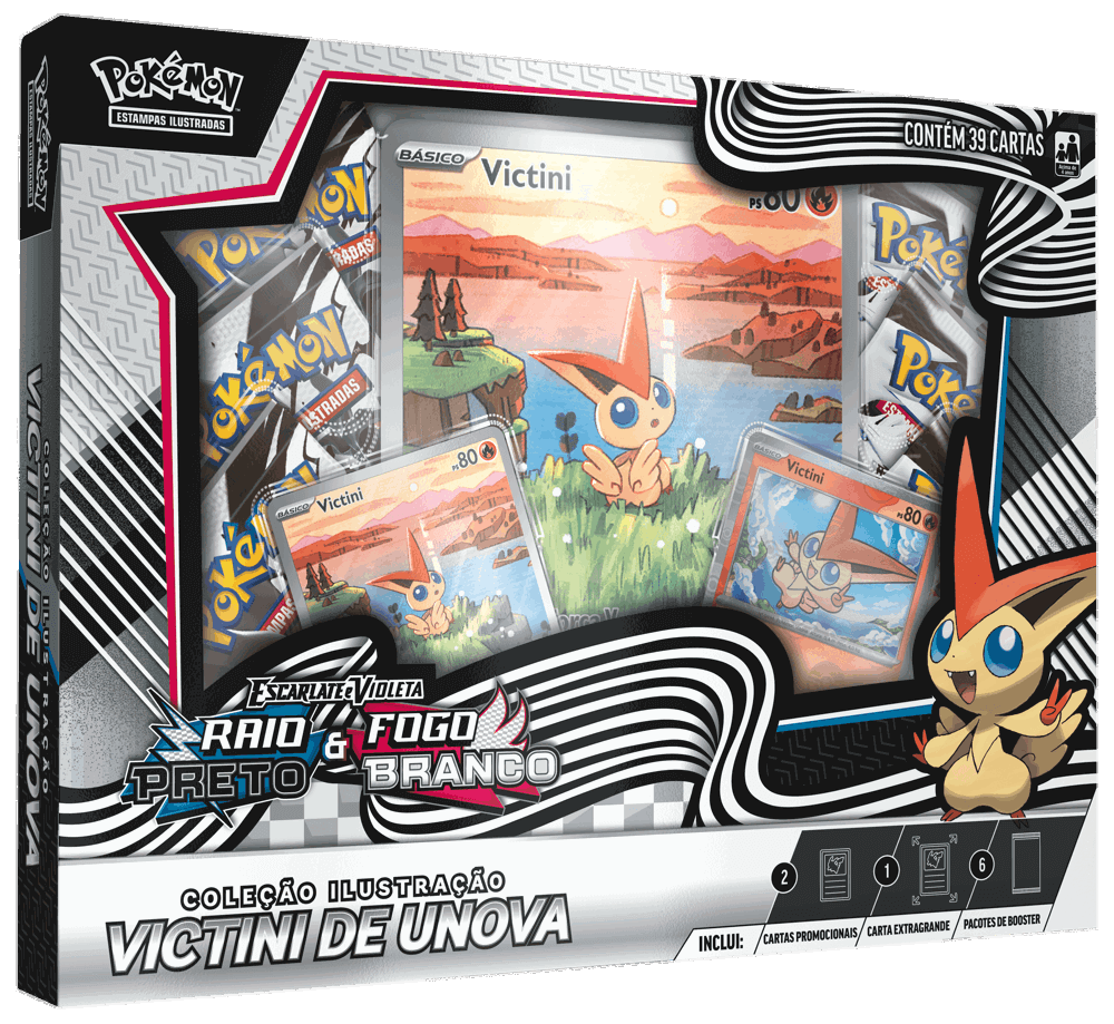 Box Pokémon EV10 5 Fogo Branco E Raio Preto Victini (1)
