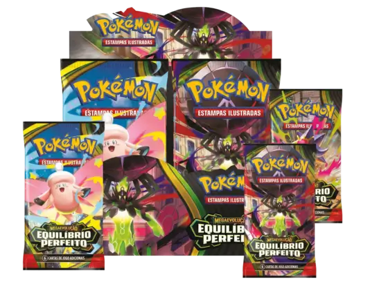 box display equilibrio perfeito 36 pacotes mega evolucao 3 slide