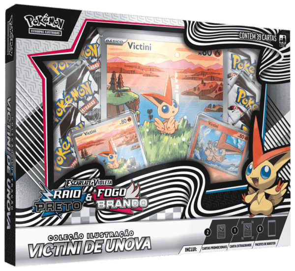 Box Pokémon EV10 5 Fogo Branco E Raio Preto Victini
