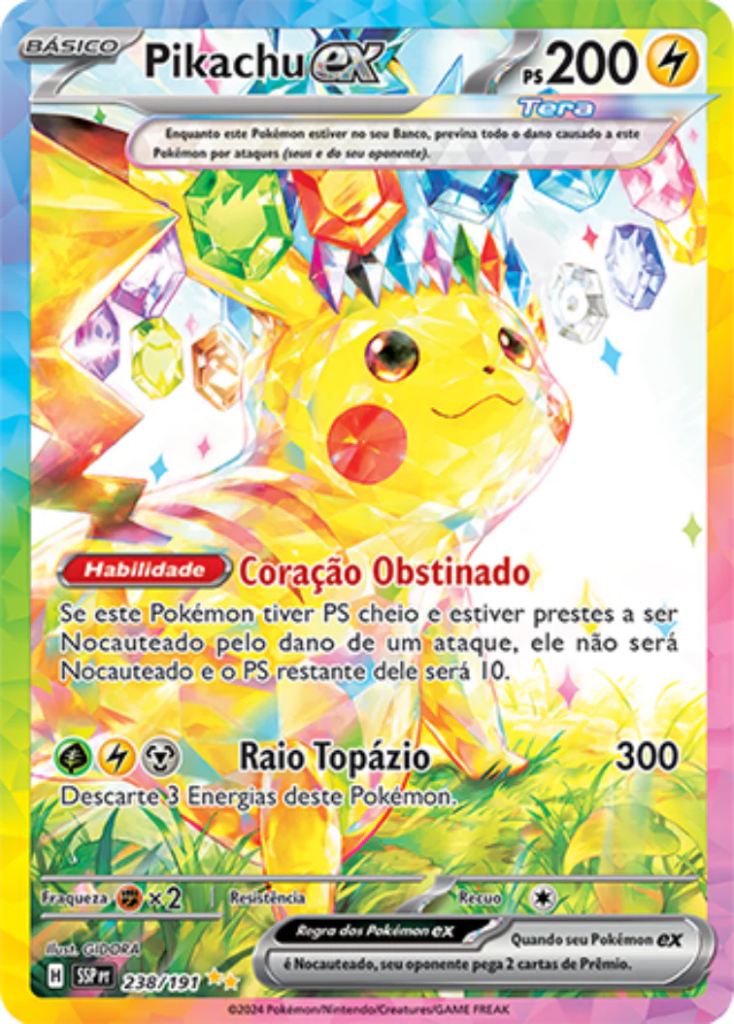Carta Pikachu ex 238 19 fagulhas impetuosas 1