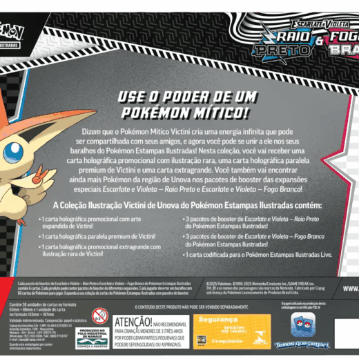 Box Pokémon EV10 5 Fogo Branco E Raio Preto Victini Verso