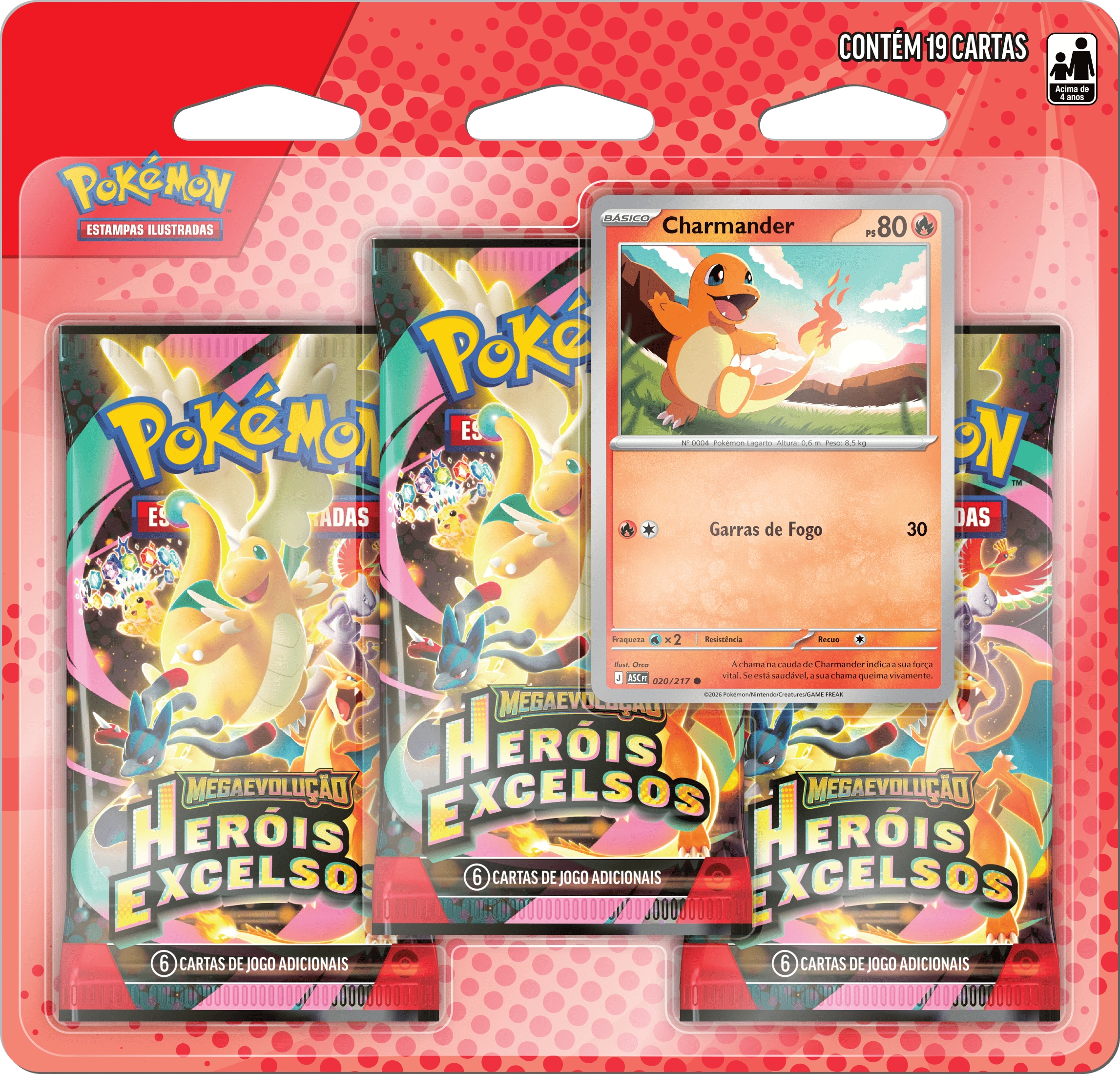 blister triplo herois excelsos charmander
