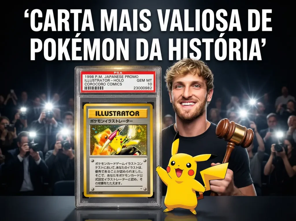 carta mais valiosa de pokémon já vendida logan paul e pikachu illustrator