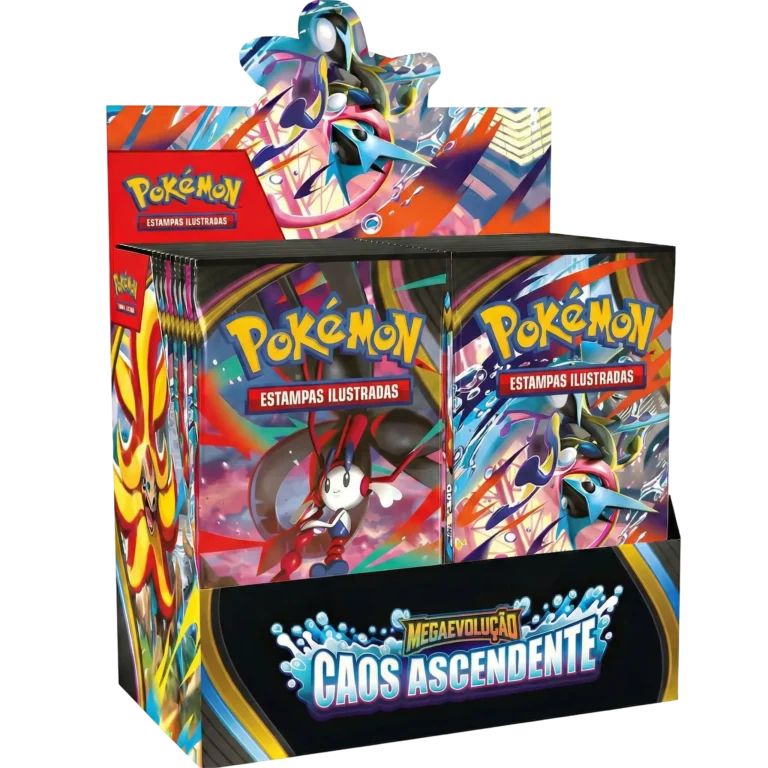 booster box display caos ascendente megaevolucao pokemon tcg
