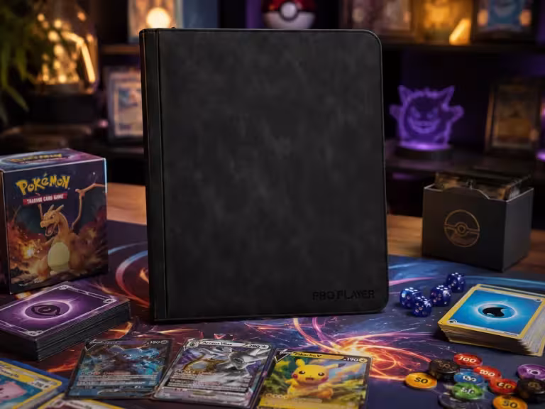 fichario preto 3x3 toploader pokemon tcg pro player
