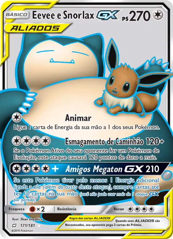 Eevee e Snorlax GX 171/181