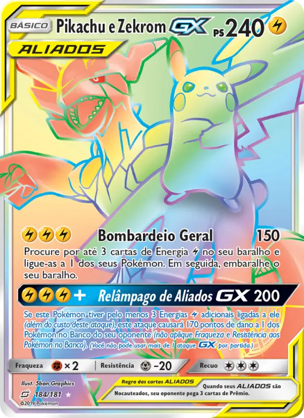 Pikachu e Zekrom GX 184/181