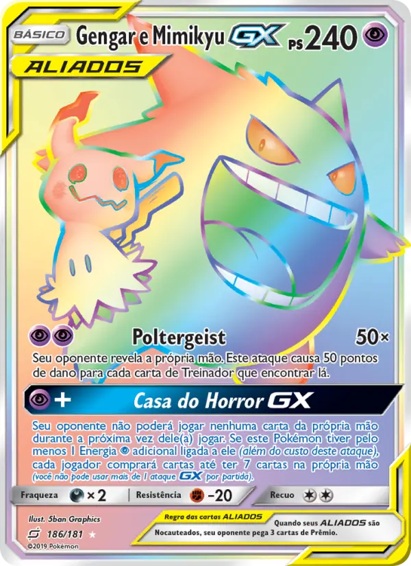 Gengar e Mimikyu GX 186/181