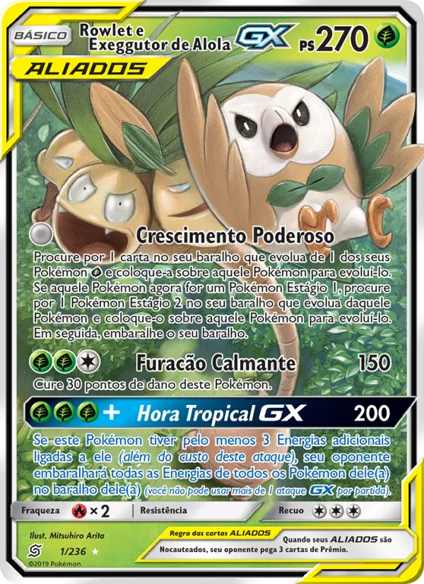 Rowlet e Exeggutor de Alola GX 1/236