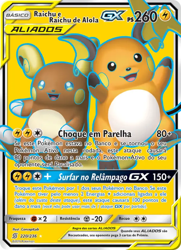 Raichu e Raichu de Alola GX 220/236