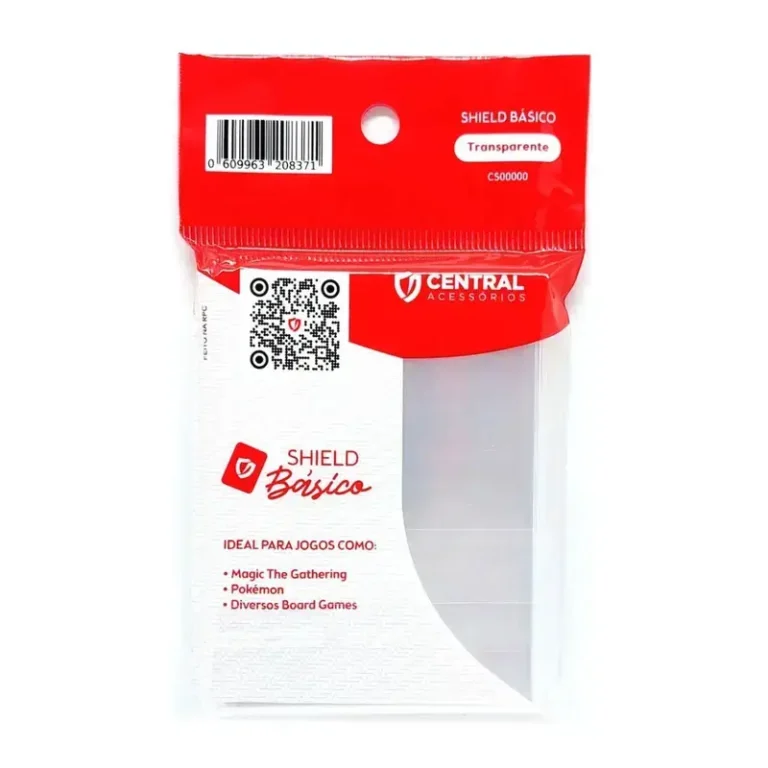 protetor cartas sleeve central shield basico verso 100 un